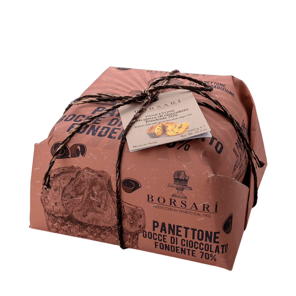 Panettone com Gotas de Chocolate Amargo 70% Borsari – 1kg